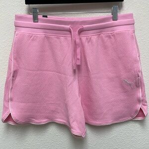 Puma Pink Athletic Shorts with Drawstring Waistband Women’s Large NWT